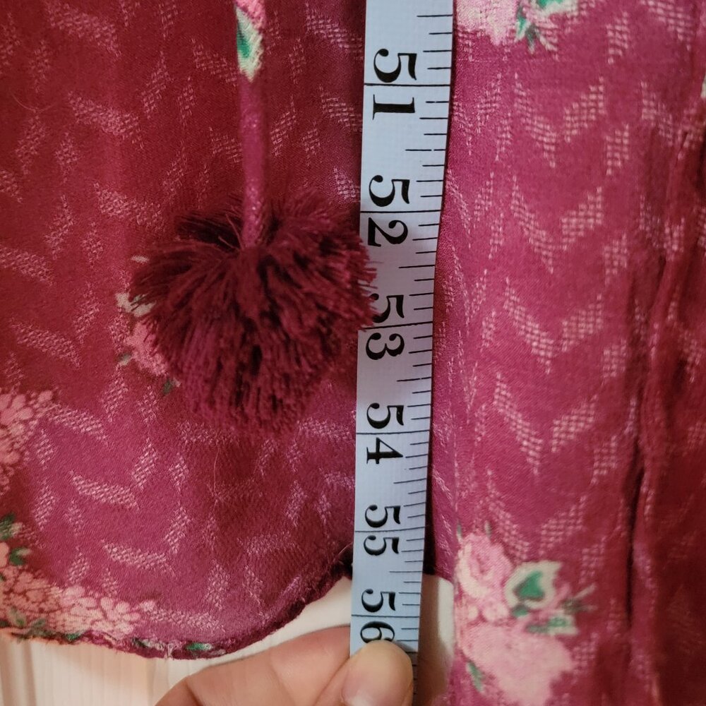 Figue Floral Silk Wrap Dress M/L - Picture 8 of 9